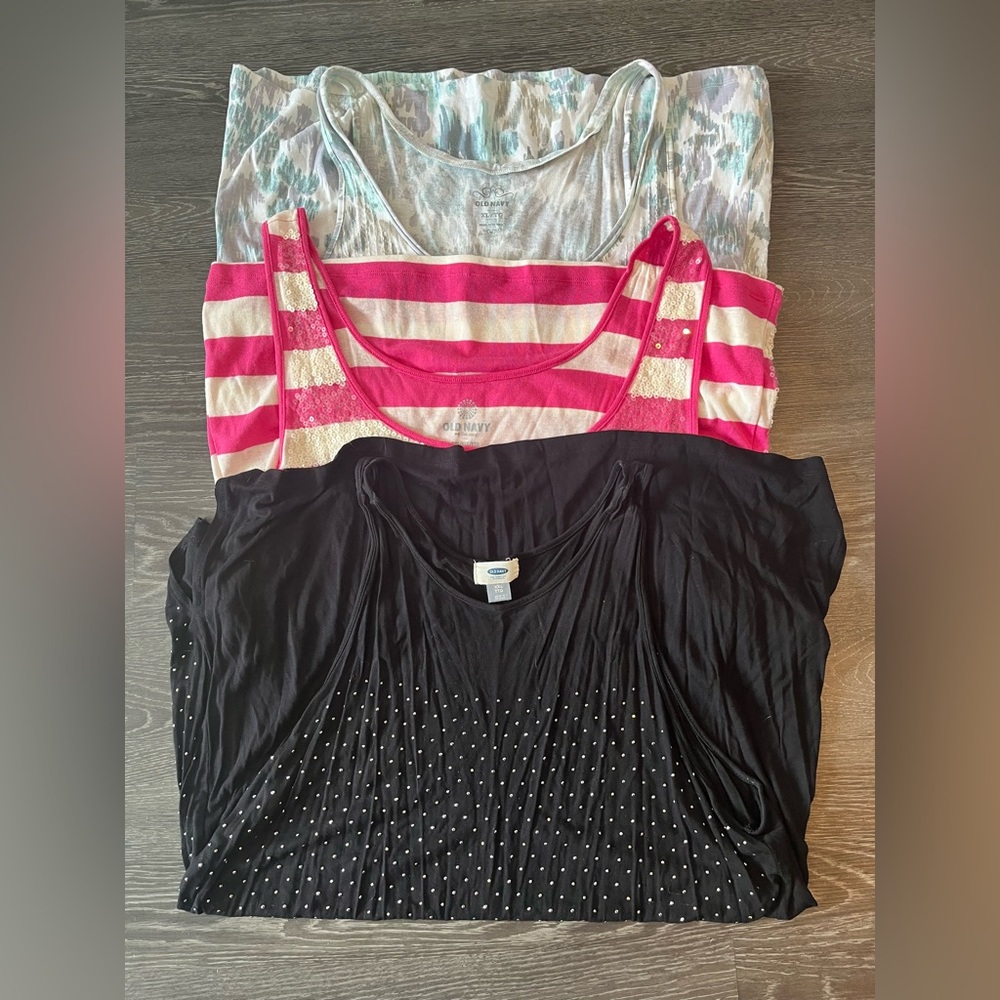 Set of 3 | Old Navy | Shimmer Detail Tanks | XL & XXL